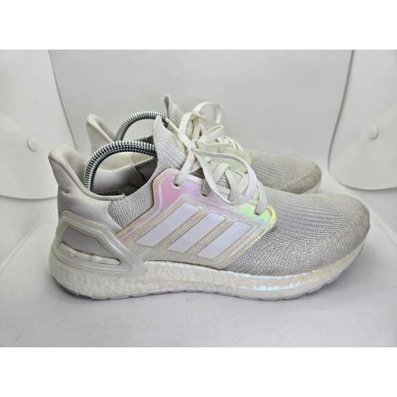 Adidas UltraBoost 20 Shoes Men\'s 9.5 White Iridescent Running Athletic Sneakers main image 7